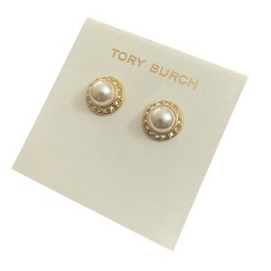 Tory Burch Gold and Faux Pearl Earrings